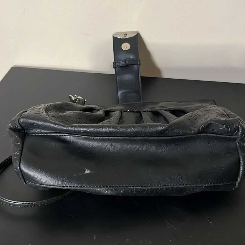 Women’s Mini Volcom Black Pleather Cheetah Embossed Clutch Purse